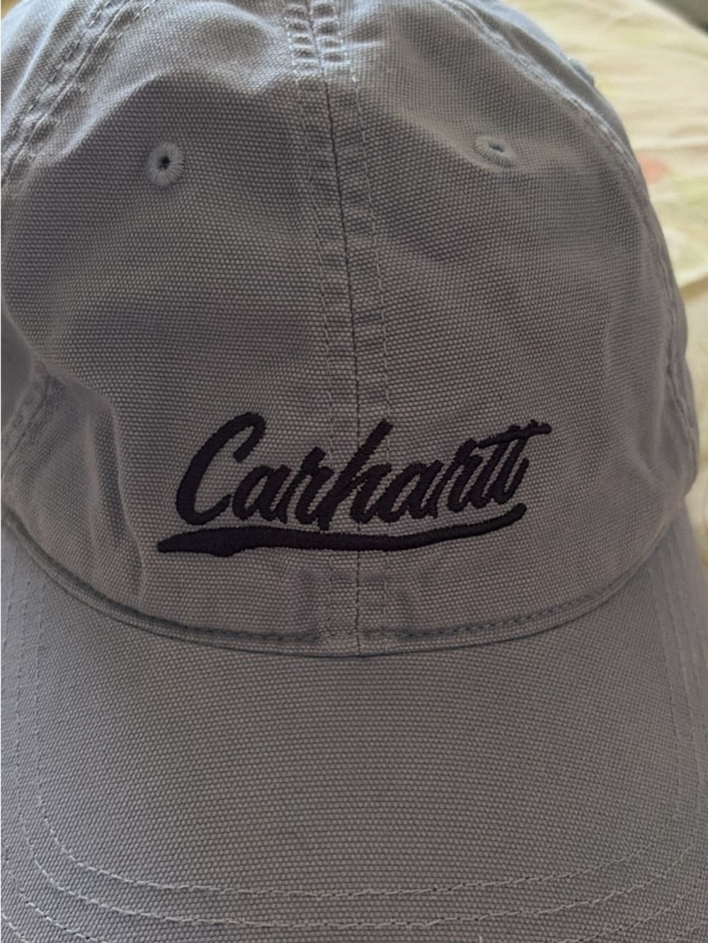 Carhartt Men's Light Gray Script Logo Baseball Cap